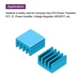 thumbnail image 4 of Uxcell 20Pcs 9x9x5mm Heatsink Aluminum Radiator With Thermal Sticker for Chip CPU, Power Transistor, FET, IC,Sky Blue, 4 of 6