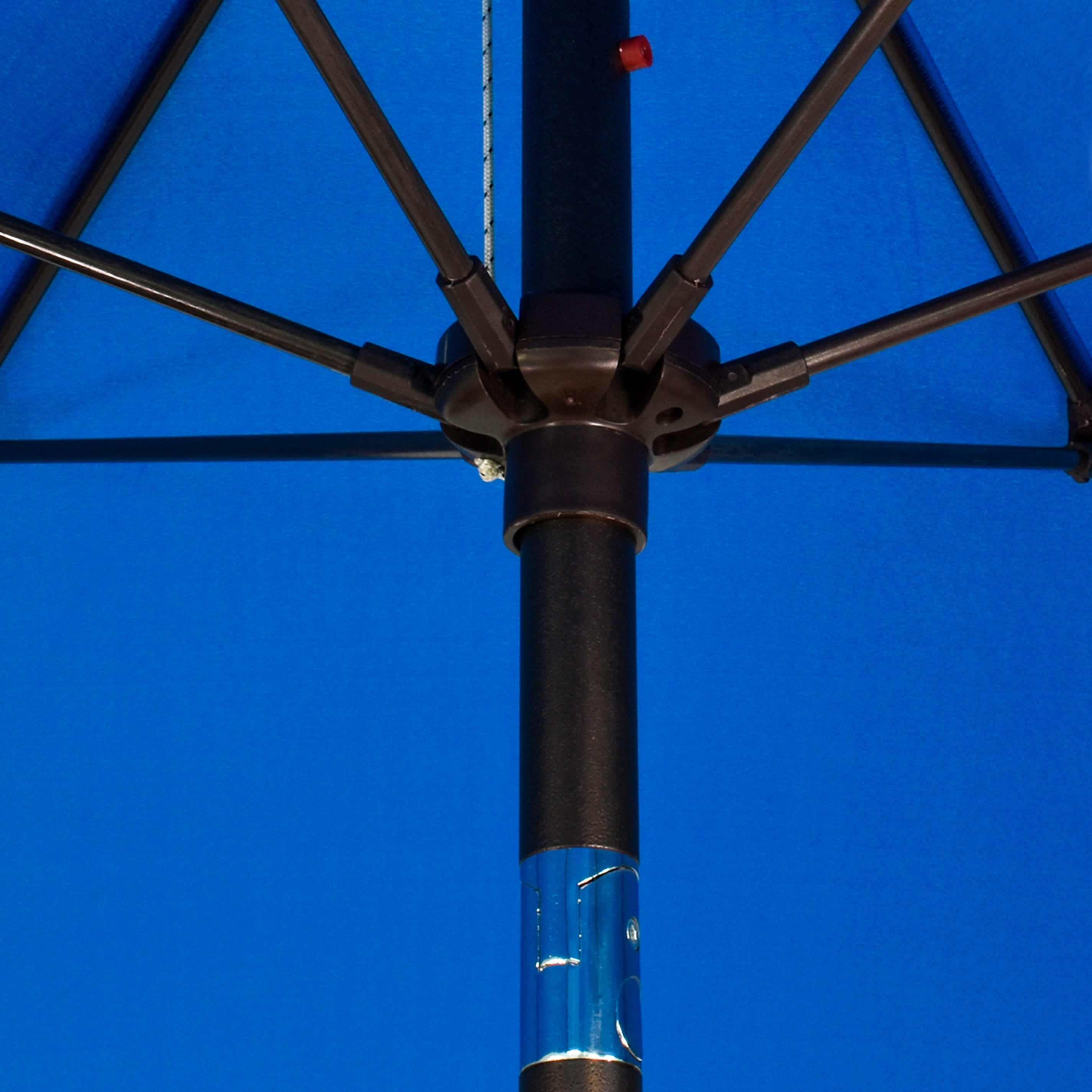 Astella 102" Pacific Blue Solid Print Hexagon Market Patio Umbrella with UV Resistant Material