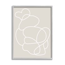 Stupell Industries Abstract Outline Composition Abstract Painting Gray Framed Art Print Wall Art, 11 x 14