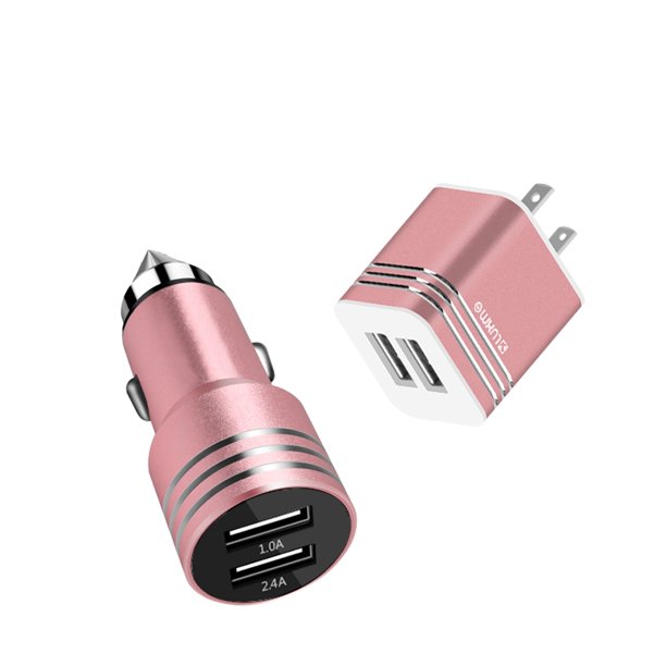 Universal Power Bolt Charging Combo 2.4A Dual Usb Car Travel Charger