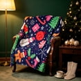 thumbnail image 5 of SLYNSHome Christmas Santa Throw Blanket, 70x100 cm Festive Print Plush Throw, Soft Warm Couch Cover for Sofa Bedroom Holiday Home Decor, 5 of 6