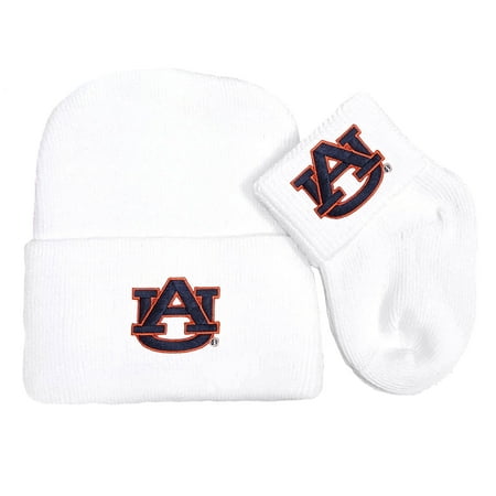 Auburn Tiger Newborn Knit Cap and Socks Baby Set