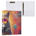 thumbnail image 3 of Cat Sunglasses Flowers 3 Ring Binders 1.5 inch Hardcover File Folders with Interior Pockets A4 Size Organizer for School Office Hospital Set of 2, 3 of 8