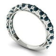 thumbnail image 2 of 3.13 ct Brilliant Round Cut Natural London Blue Topaz 18K White Gold Eternity Band SZ 6.5, 2 of 6