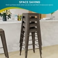 thumbnail image 4 of 24 Inch Stackable Bar Stools - Set of 4 Backless Metal Counter & Dining Chairs for Indoor/Outdoor Use,Bronze, 4 of 14