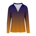 thumbnail image 4 of Odeerbi Womens Tops Long Sleeve Blouses Trendy Printed Loose T-shirt Lapel Casual Purple, 4 of 5