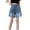 Blue, variant on KAUOD Kids Girls Wide Leg Denim Shorts Elastic High Waist Pull On Midi Jeans Shorts Loose Kids Casual Vacation Jorts