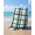 thumbnail image 4 of Teal Black Plaid Beach Towels Oversized Super Absorbent, Farmhouse Teal Black Checkered Lightweight Bath Towel Quick Dry Sets For Bathroom/Pool/Rv Camping/Beach Play/Gym Room/Picnic 31"x62", 4 of 8