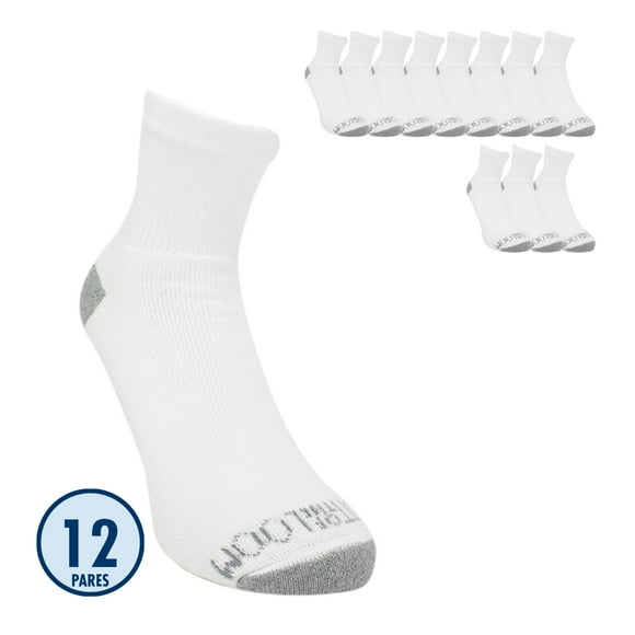 Fruit of the Loom Quarter Caballero Unitalla Algodón Afelpado Blanco 12 pares