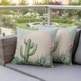 thumbnail image 3 of Summer Cactus Outdoor Pillow Covers Pack of 2 Pink Flower Tropical Plants Sunset Watercolor Waterproof Throw Pillow Covers Decorative Cushion Cases for Patio Garden Tent Balcony Couch 26x26 inch, 3 of 9