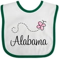 thumbnail image 3 of Inktastic Butterfly Alabama Boys or Girls Baby Bib, 3 of 4