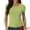 Olive, variant on Unique Bargains Women's Cap Sleeve Knit T Shirts Crewneck Basic Tops Solid Blouse XL Olive