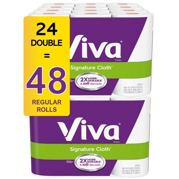VIVA Signature Cloth ChooseASheet Kitchen Paper Towels, White, 24