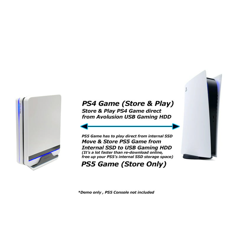 Disque dur externe de jeu Avolusion PRO-X 8 To USB 30 pour console de jeu  PS5PS4 (Blanc) - Garantie 2 ans 