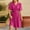 Hot Pink, variant on ZZwxWA Women's Summer Ruched Wrap Dress Empire Waist Short Flare Sleeve V Neck Dresses Casual Womens Midi Sundresses