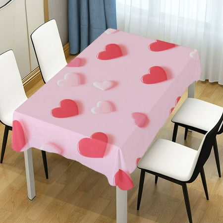 

Ryvnso Loving Pink Rectangle Table Cloth Tablecover Dinning Tablecloth 60 x108