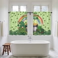 thumbnail image 4 of Green Gnomes St. Patrick's Day Kitchen Curtain for Berdoom Living Room Cafe 54 Inch Length, Lucky Clovers Rainbow Tiers Curtains Light Filtering Drapes Rod Pocket Window Treatment 2 Panels 52"Wx54"L, 4 of 8