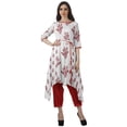 thumbnail image 1 of Moomaya Printed Traditional Clothing Womens Asymmetric Kurti Kurta With Pant Set, 1 of 6
