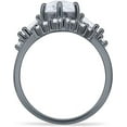 thumbnail image 6 of Round Beaded Marquise Style Cubic Zirconia Black Tone 925 Sterling Silver, Size 5, 6 of 7