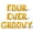 Gold, variant on Letter Balloons - FOUR EVER GROOVY 16" Inch Alphabet Letters Foil Mylar Balloon 4th Birthday Party Banner (Gold)