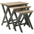 thumbnail image 3 of SAFAVIEH Jack Stacking Tray Tables Black / Oak, 3 of 5
