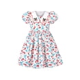 thumbnail image 1 of Robe Fille Col Pétale en Coton Broderie Fraise Vintage 8 Ans, 1 of 6