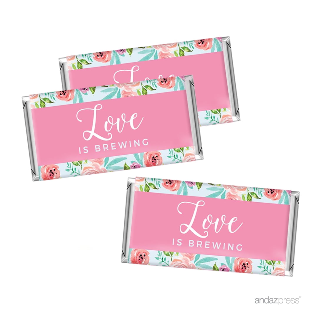 Wedding Pink Roses English Tea Party, 10-Pack A Sweet Celebration Hershey Bar Labels