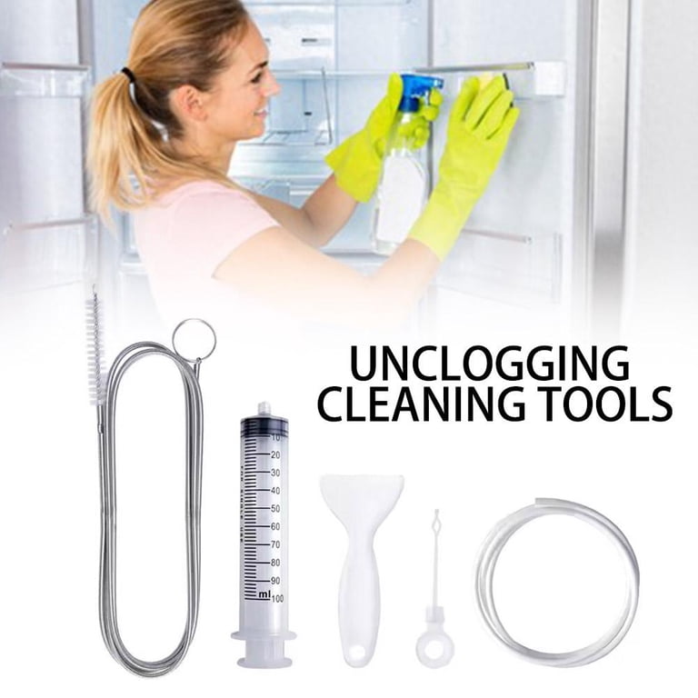 5Pcs Clean Brush Kit For Refrigerator Drain Wash Brush Suction Syringe 1.5/1M Hose Fridge Drain Hole Cleaner Stick Dredge Tool - 15