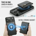 thumbnail image 4 of TECH CIRCLE For Apple iPhone 15 Pro Max PU Leather Protective Case with Card Pocket, Magnetic Detachable Walle Back Covert, Cash Slot, Anti-Scratch, Shock-Absorbent, Qi Wireless Compatible,Black, 4 of 12