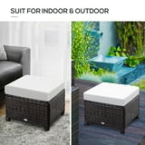 Free Shipping! Outsunny 2 Pc 20" Outdoor PE Rattan Ottoman Set, Dark ...