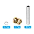thumbnail image 3 of Uxcell 20 Pcs M10×20 Hexagon Open Coupling Nut with Threaded Pipe and Hex Nut, 3 of 5