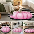 thumbnail image 6 of Pink Orange Pumpkin Fall 3ft Area Rug, Thanksgiving Autumn Black Striped Washable Non-Slip Small Round Rugs for Entryway Bedroom Kitchen, Soft Circle Carpet for Dining Room, Playroom Nursery Rug, 6 of 9