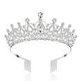 thumbnail image 1 of Silver and Crowns Crystal Princess Crown Rhinestone Tiara with Comb Costume Hair Accessories for Women, 1 of 4