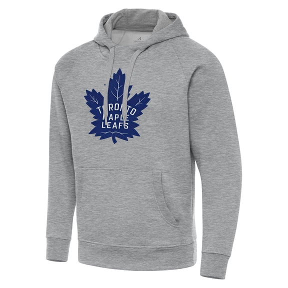 Men's Antigua Heather Gray Toronto Maple Leafs Big & Tall Victory Pullover Hoodie