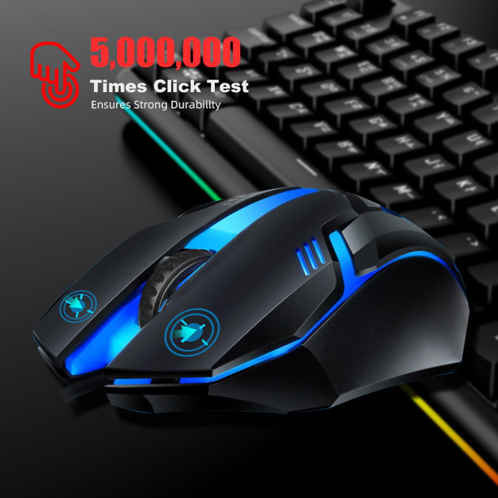  SOLUSTRE 4 Pcs USB Silent Mouse Optical Games Mice RGB Gamer  USB Chargeable Noiseless Clicking Computer Gaming Mice Silent Click Wired  Noiseless Optical Luminous Office Abs Laptop Keyboard : Video Games