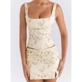 thumbnail image 3 of KelaJuan 2 Piece Women Skirt Set Low Cut Crop High Waist Bodycon Mini Skirt Two Piece Outfit Sexy Clubwear, 3 of 10