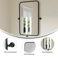 thumbnail image 3 of Emma + Oliver 35" x 27" Rectangular Pivot Wall Mirror with Slim Black Frame and Silver Backed Glass for Clarity for Bathrooms, 3 of 11