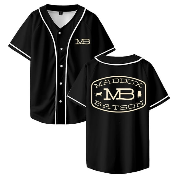 Maddox Batson MB Logo Baseball Jersey Short Sleeve Button-up Shirts Women Men Streetwear Tops