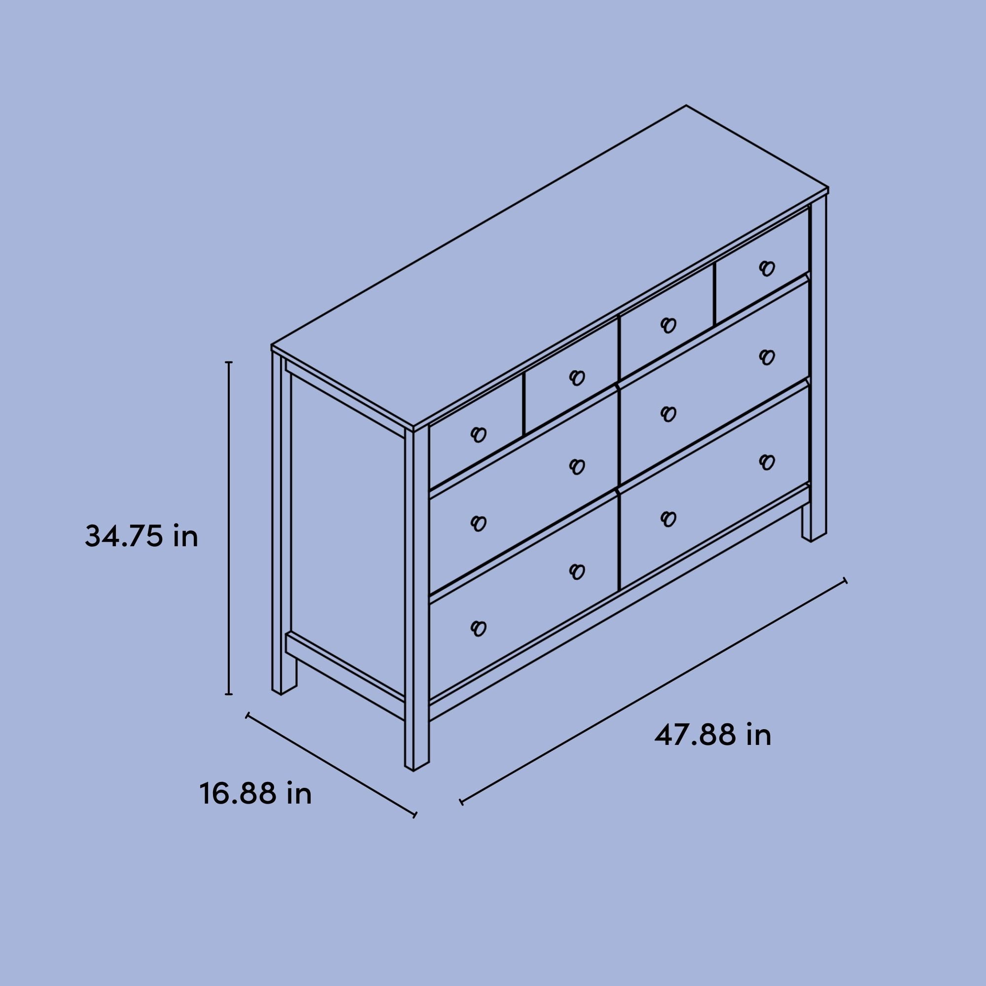 Storkcraft Horizon 6 Drawer Nursery Double Dresser, Hazelnut