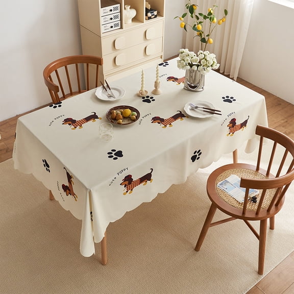 Eespoir Rectangular Tablecloth Washable, Dustproof and Wrinkle-Resistant Table Cover, Cotton Dining Tablecloth, For Restaurants, Picnics, Indoor & Outdoor Dining, Patio Meals(A)