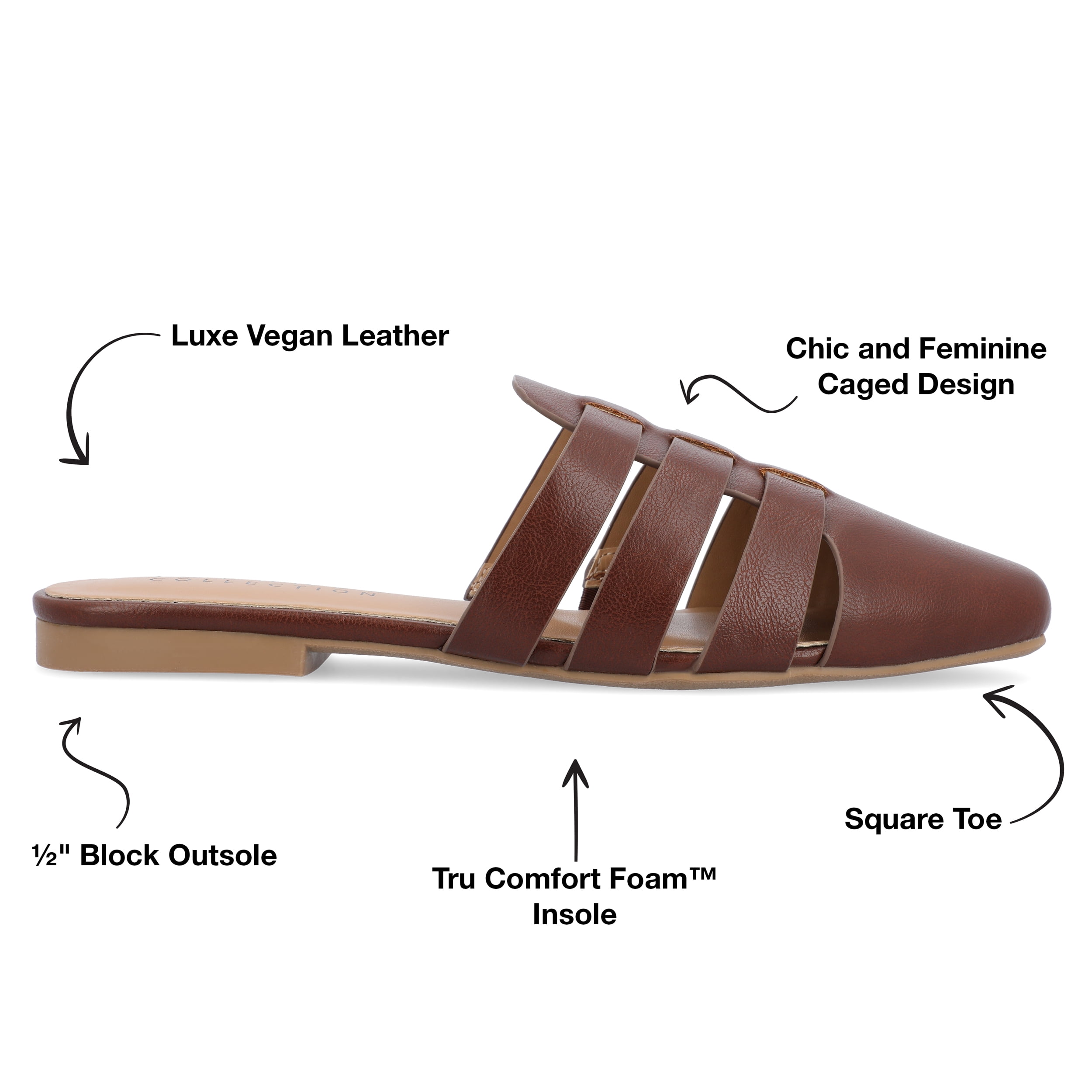 Journee Collection Womens Jazybell Tru Comfort Foam Slip On Mules Flats