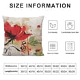 thumbnail image 6 of Acheng  Flower Throw Pillow Cushion Cover Set of 2, Red Poppy Flower Grungy Paint Brush Effect Beige Floral Design Digital Art Print, Decorative Square Accent Pillow Case, Red Ivory White, 6 of 6