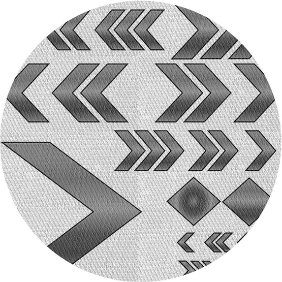 Ahgly Company Machine Washable Indoor Square Transitional Sonic Silver Gray Area Rugs, 3' Square