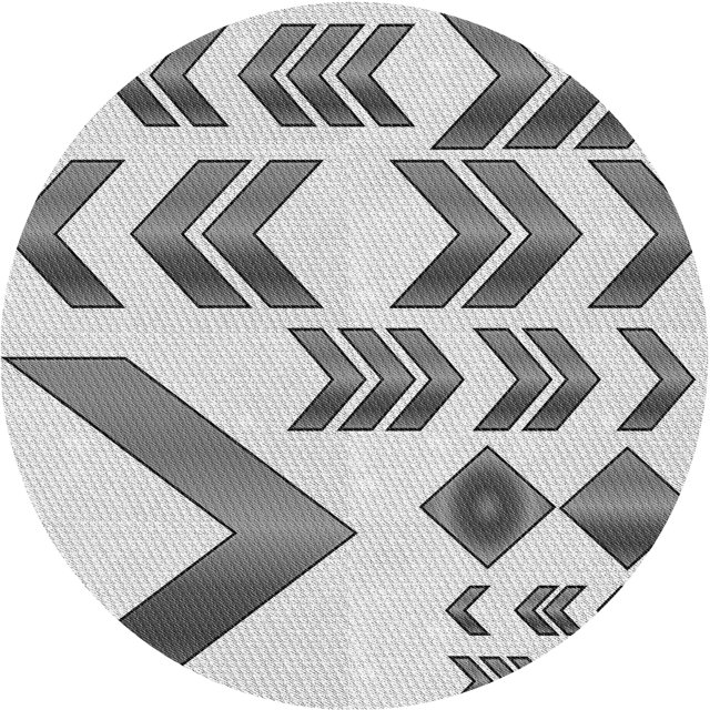 Ahgly Company Tapis Rond Lavable en Machine Intérieur Transitionnel Sonic Gris Argenté, 4 Pieds Rond