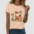thumbnail image 6 of Duqingm Christmas Shirts Christmas Shirts for Women Short Sleeve Round Neck Xmas Tree Print Fall Funny Party Shirts Loose Fit Fashion Tops Light Yellow,L, 6 of 6