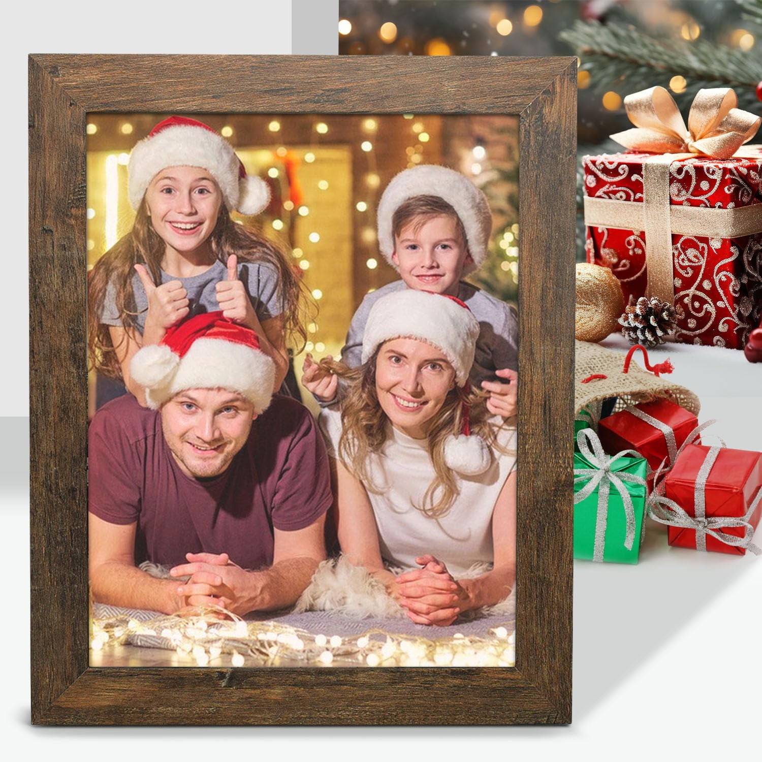 Golden State Art 11 x 14 Rustic Picture Frames, Gallery Wall Frames Set, Brown, Pack of 10