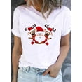 thumbnail image 1 of Camiseta de manga corta con estampado de corazón de amor de vino para mujer, ropa de Navidad, moda de Año Nuevo, Camisetas básicas, camisetas gráficas, 1 of 5