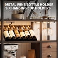 thumbnail image 4 of Wine Bar Cabinet with LED Lights and Power Outlets – Tall Coffee Bar Station with Wine Rack, Kitchen Microwave Stand and Bakers Rack – Stylish Cabinet for Living Room, Home Bar, Brown, 4 of 7