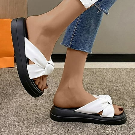 

Giligiliso Clearance womens Sandals ladies Fashion Shoes Cross Slope Heel Sandals High Heel Slippers