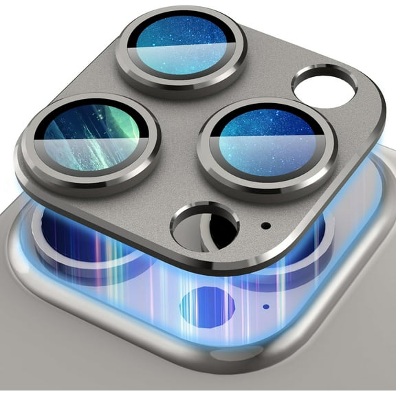 for iPhone 15 Pro/ 15 Pro Max Camera Lens Protector, [ Cool Metal ] Tempered Glass Camera Lens Protector for iPhone 15 Pro 6.1 inch/for iPhone 15 Pro Max 6.7 inch - Matte Natural Titanium